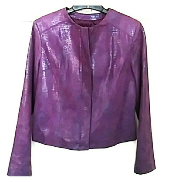 Purple Suede VINTAGE PELLE Moto Jacket -Leather Jacket - Picture 1 of 8